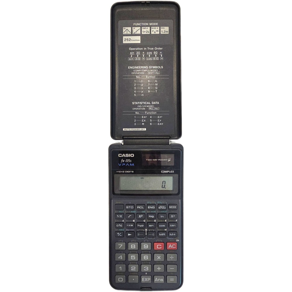 Casio fx-115s Scientific Calculator V.P.A.M. Two Way Power Grey 252 Functions